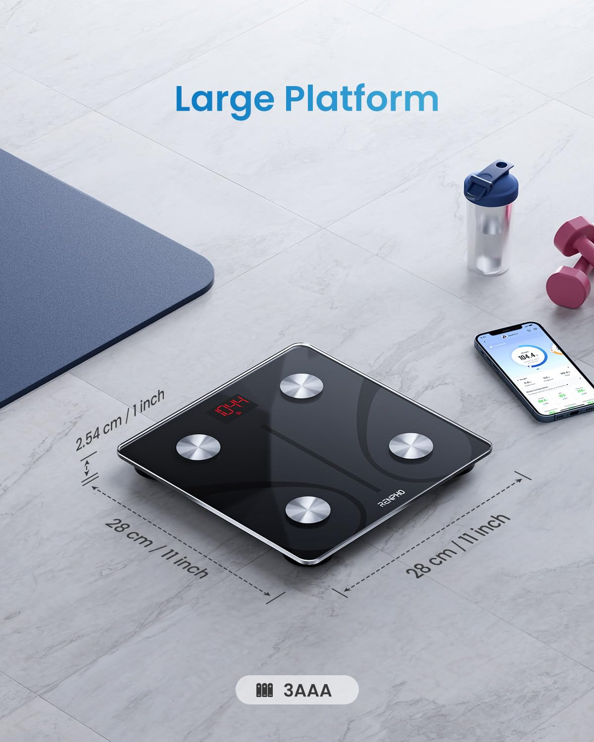 Smart Scale for Body Weight, FSA HSA Eligible, Digital Bathroom Scale BMI Weighing Bluetooth Body Fat Scale, Body Composition Monitor Health Analyzer with Smartphone App, 400 Lbs - Elis 1