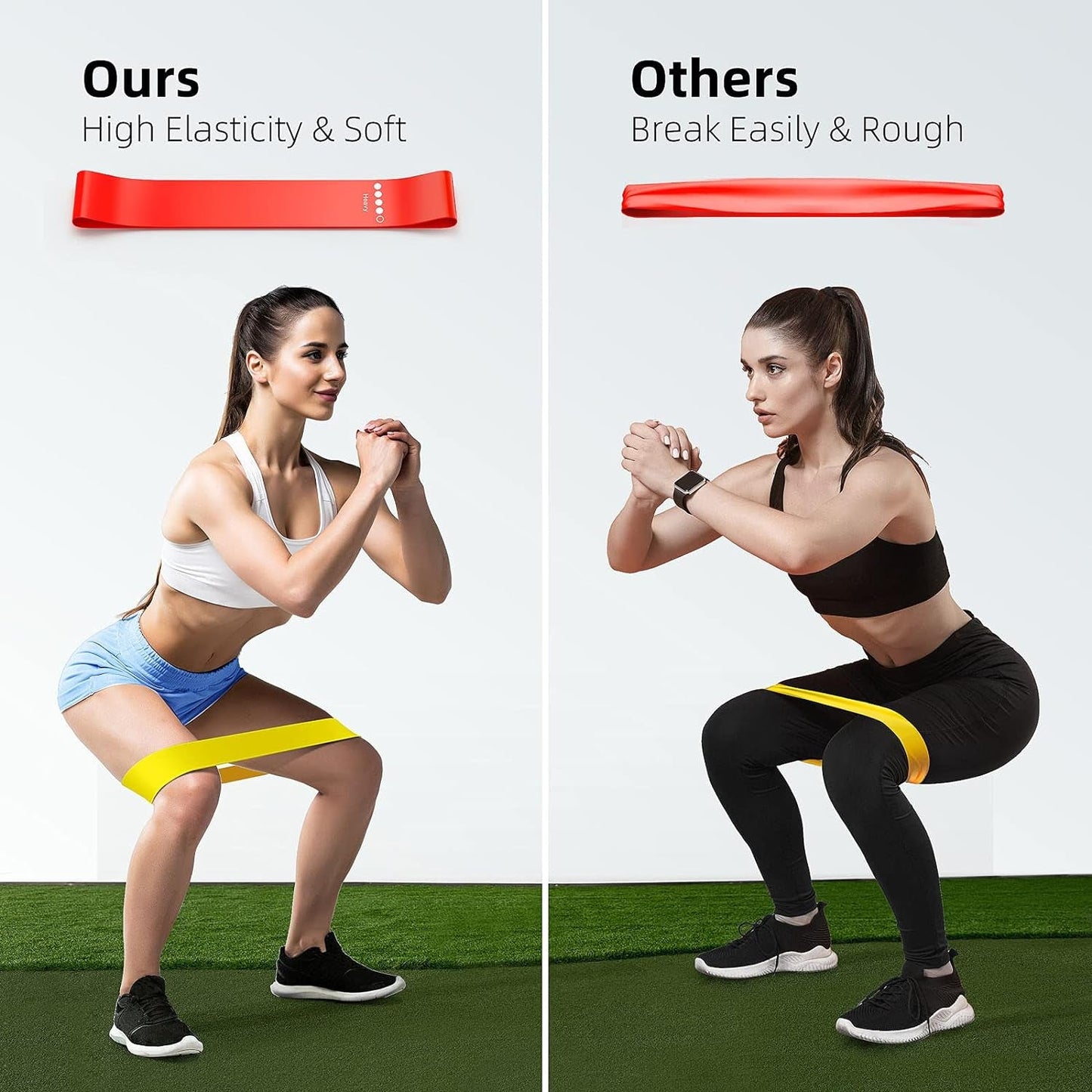 Resistance Bands for Working Out, Elastic Exercice Loop Bands for Physical Therapy, Yoga Starter Set of Stretch Bands for Booty Legs, Pilates Flexbands