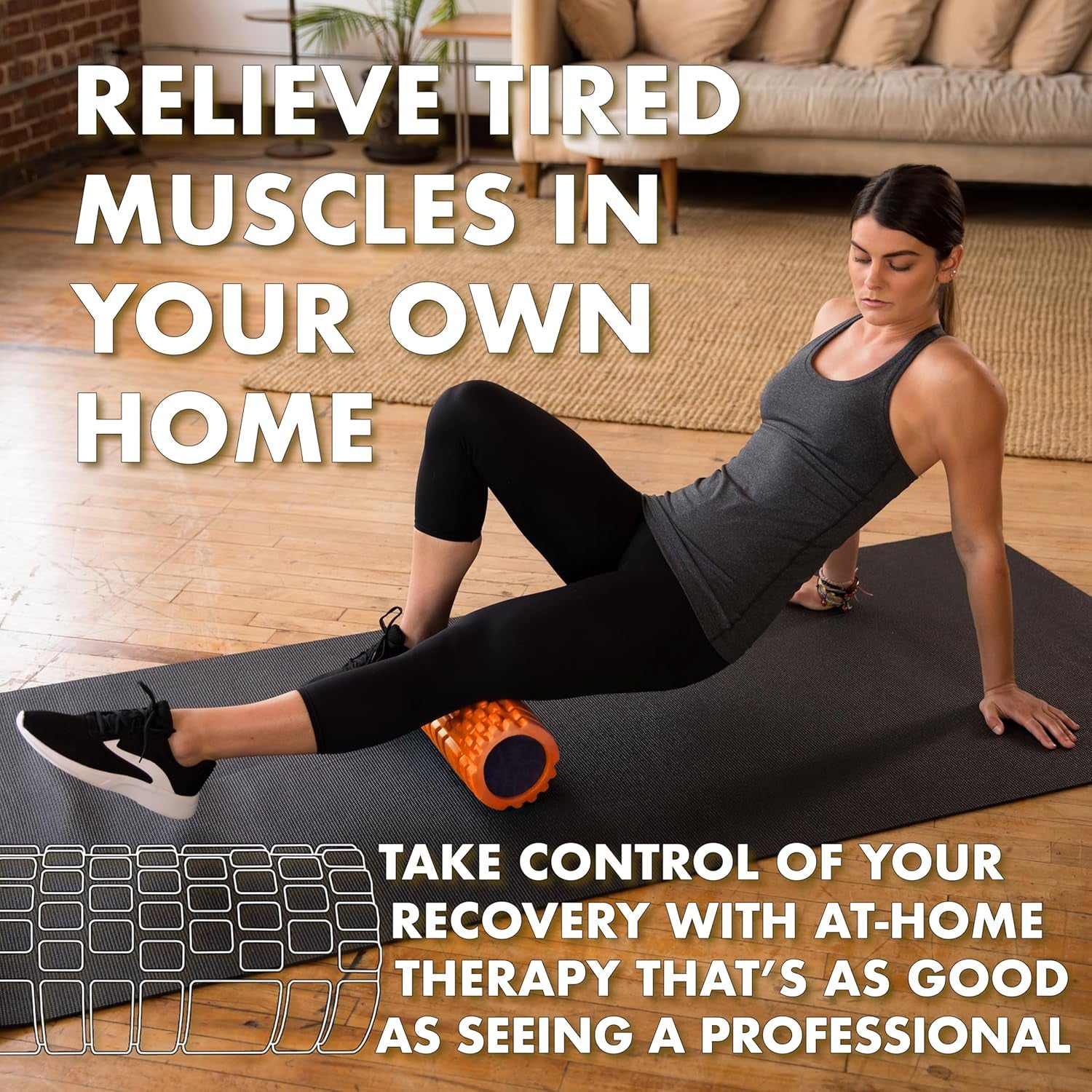 Foam Roller - Medium Density Deep Tissue Massager for Muscle Massage and Myofascial Trigger Point Release, with 4K Ebook
