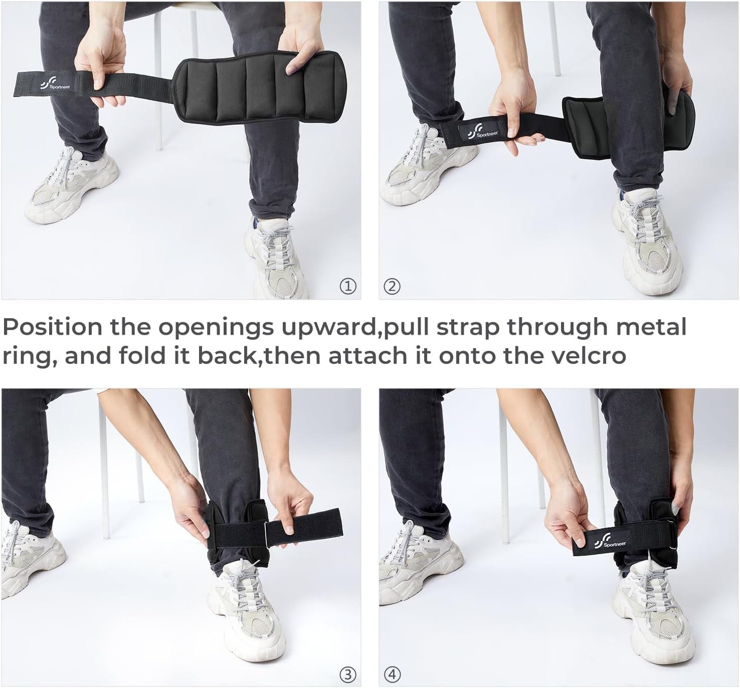 Adjustable Ankle Weights 1 Pair 2 4 6 8 10 Lbs Leg Weight Straps for Women Men, Weighted Ankle Weights Set for Gym,Fitness, Workout,Walking, Jogging,1-5 Lbs Each Ankle, 1 Pair 2-10 Lbs