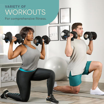 Adjustable Dumbbells Set/Single - 15Lb 43Lb 55Lb 25 Lb Dumbbell Sets with Rack - Quick Adjust, Secure Grip Weights Dumbbells Set - Compact Hand Weights for Women/Men at Home Gym