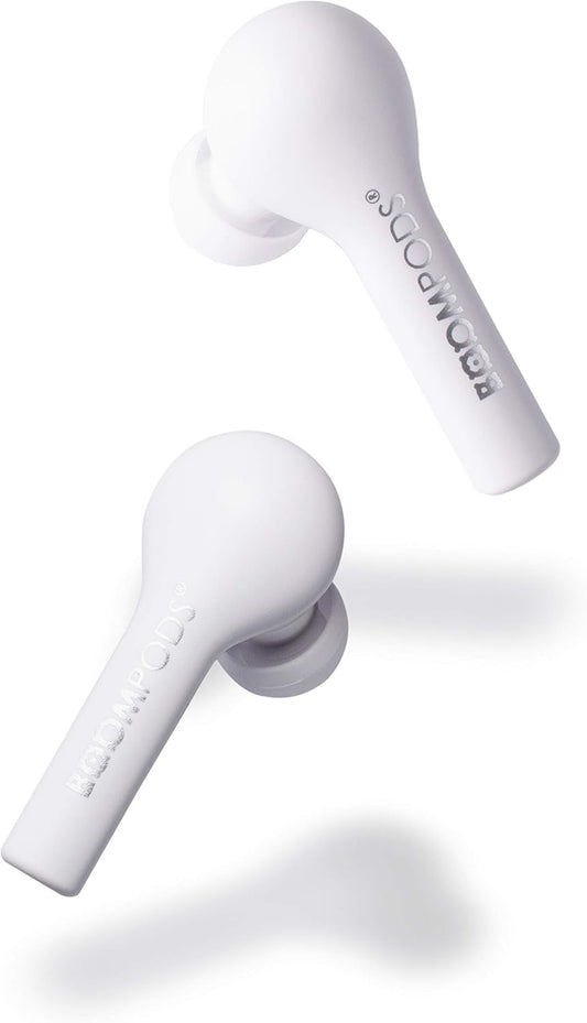 Bassline True Wireless Earbuds - Bluetooth In-Ear Headphones, Water/Sweat Resistant, Compact Travel Charging Case, Instant Connection, TWS (White)